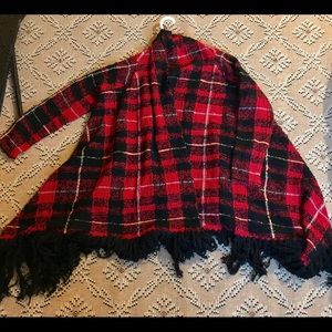 Women's Sweater Knit Poncho W/ Sleeves